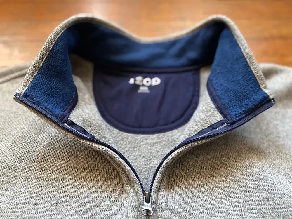 IZOD Gray 1/4 Zip Sweater Mens sz 3XL